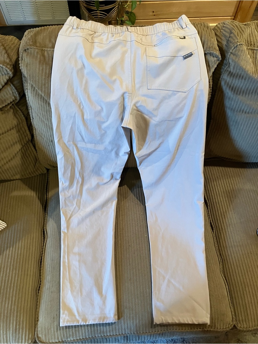 BURLEBO Men's Tan Stretch Chinos - Picture 3 of 5